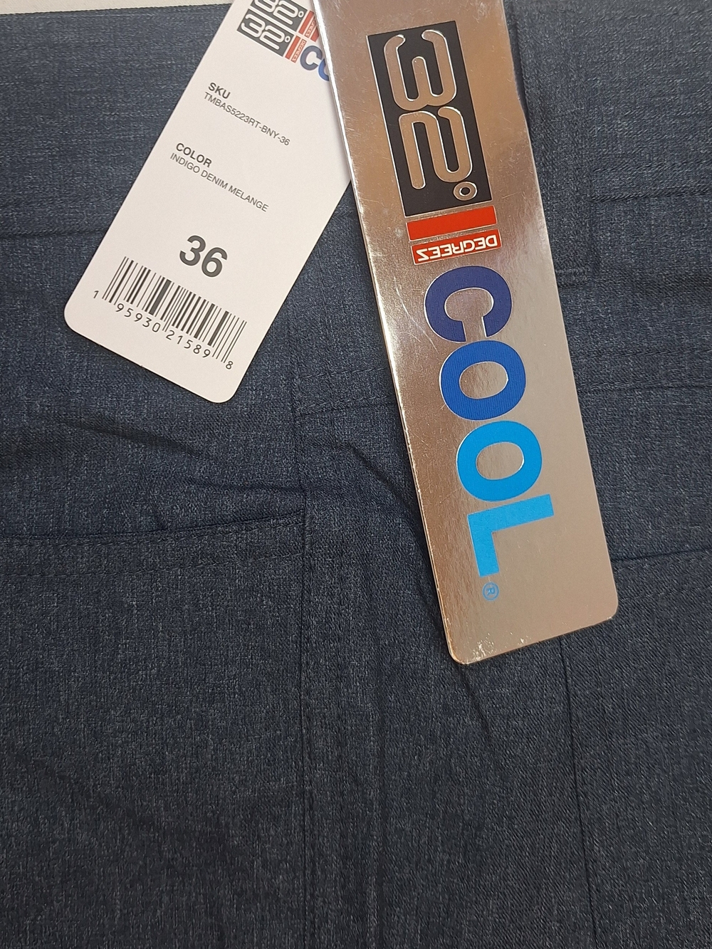 NWT 32 Degrees Cool Men's Golf Pants Size 36 Blue Stretch Active Tech Chino